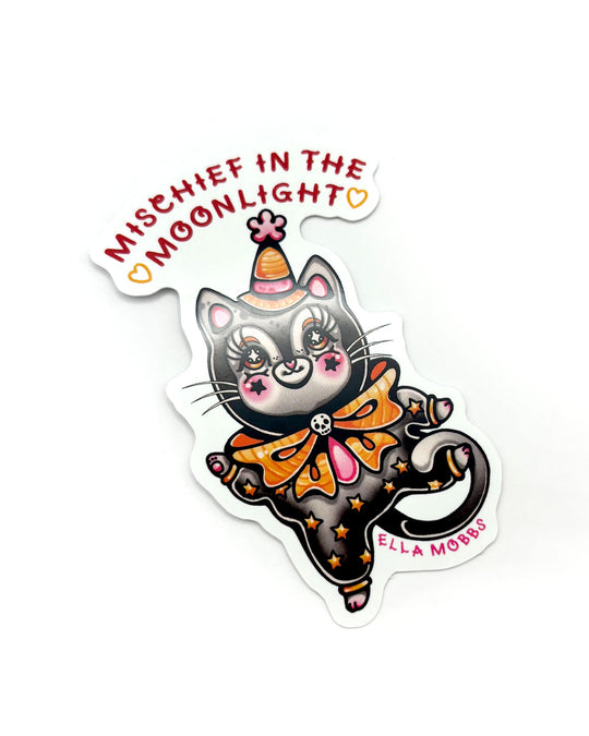 Mischief Cat Sticker - Ella Mobbs