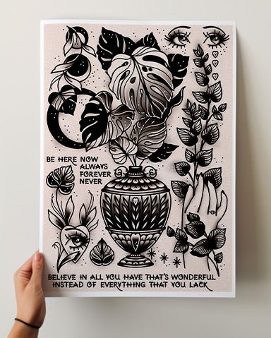 Monstera Vase Print - Ella Mobbs