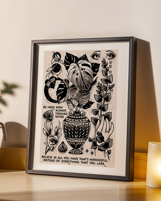 Monstera Vase Print - Ella Mobbs