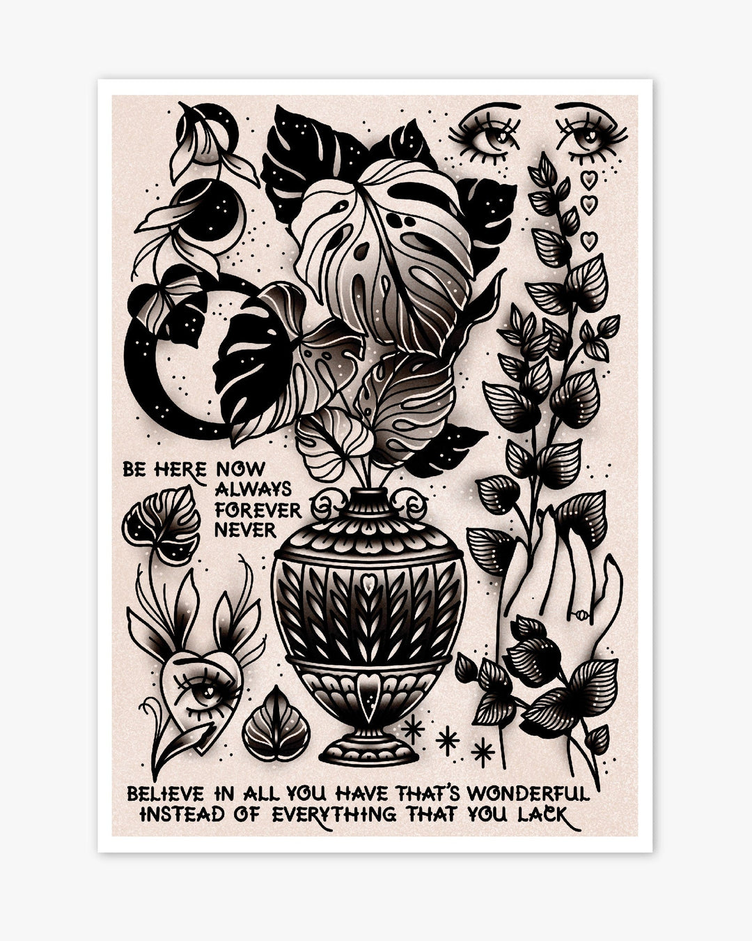 Monstera Vase Print - Ella Mobbs