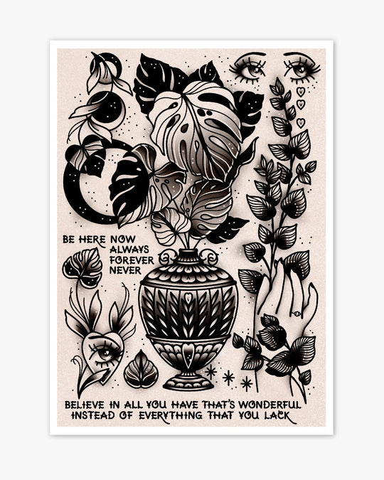 Monstera Vase Print - Ella Mobbs