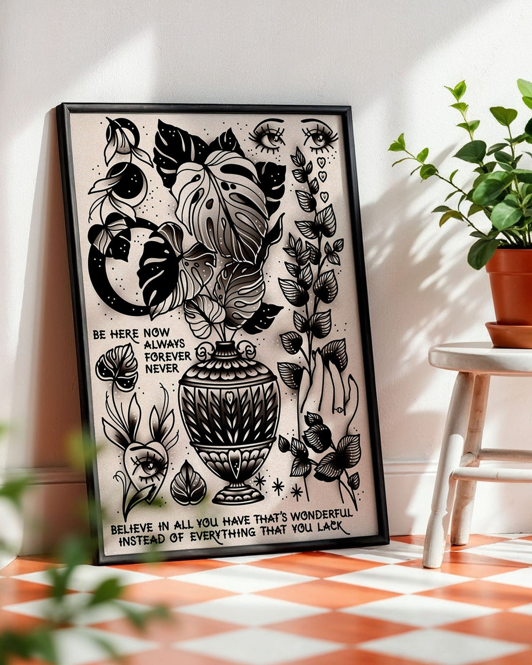 Monstera Vase Print - Ella Mobbs