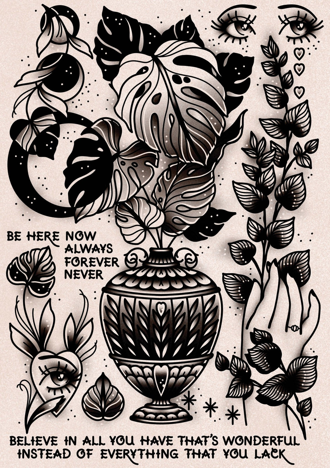 Monstera Vase Print - EllaMobbs