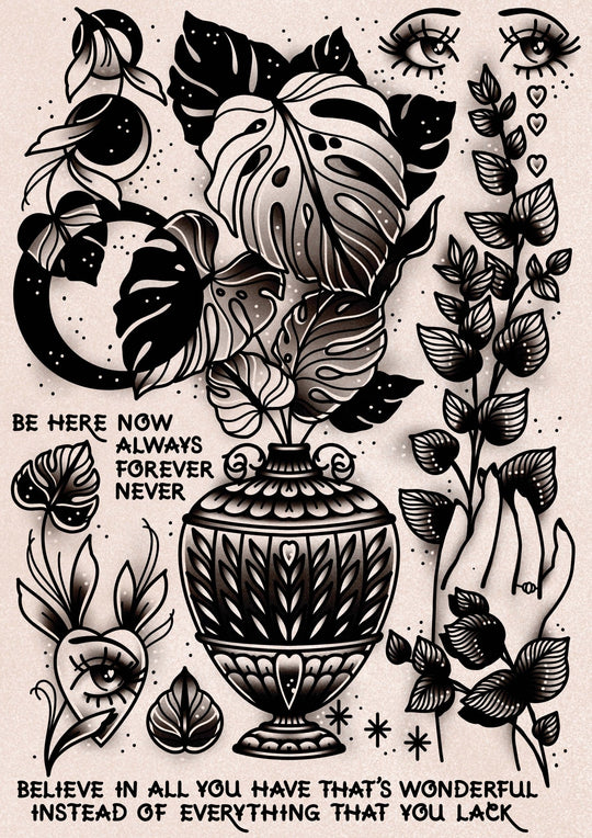 Monstera Vase Print - EllaMobbs