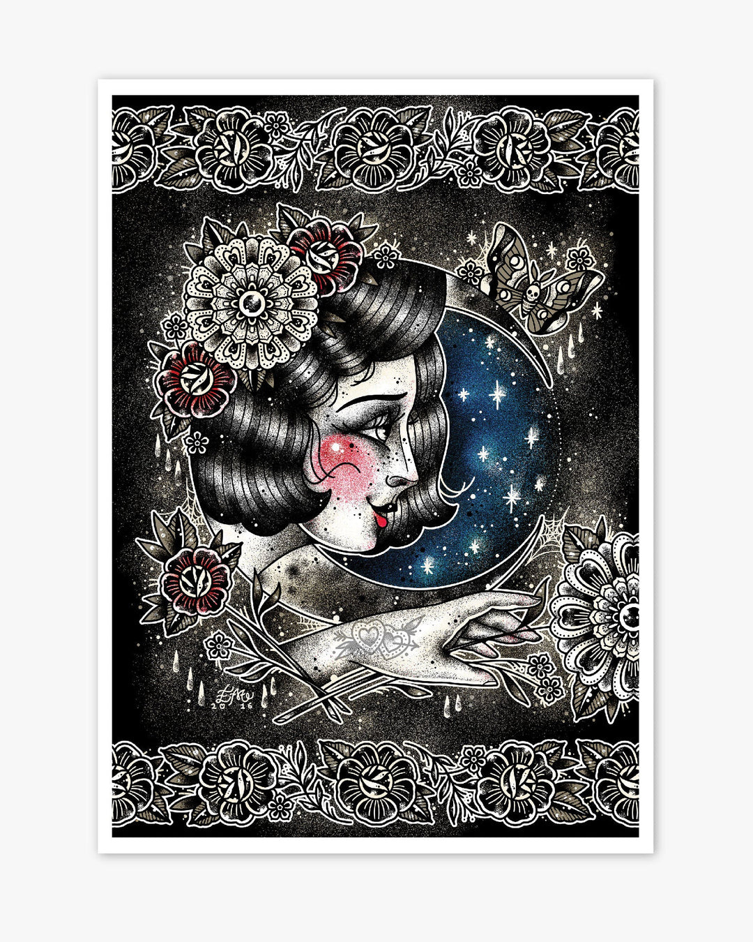Moon Lady Night Print - Ella Mobbs