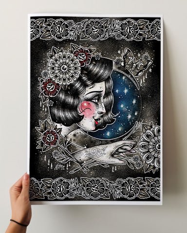 Moon Lady Night Print - Ella Mobbs