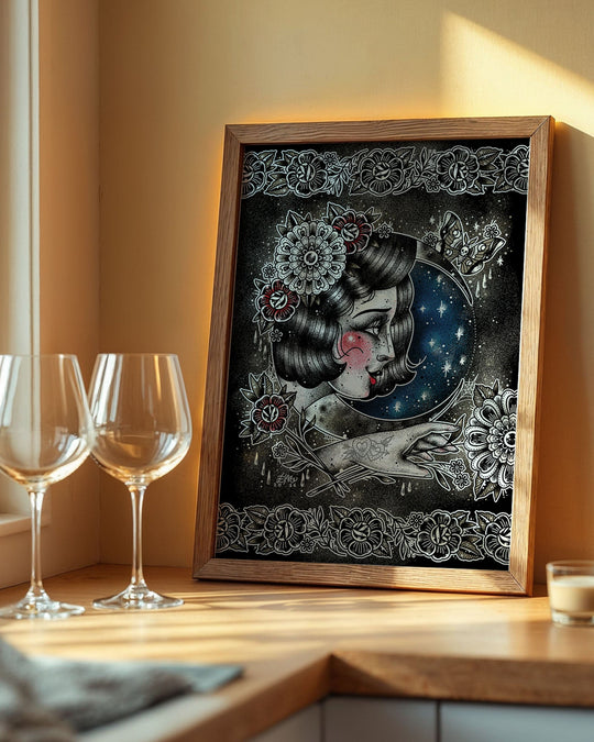 Moon Lady Night Print - Ella Mobbs