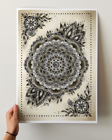 Moth Mandala Print