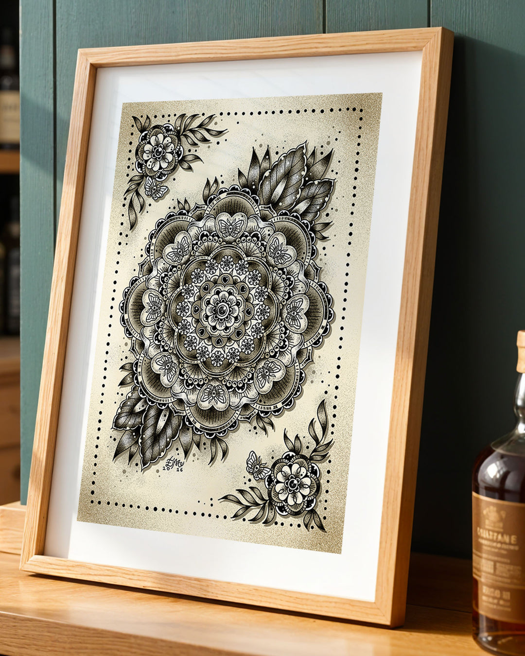 Moth Mandala Print