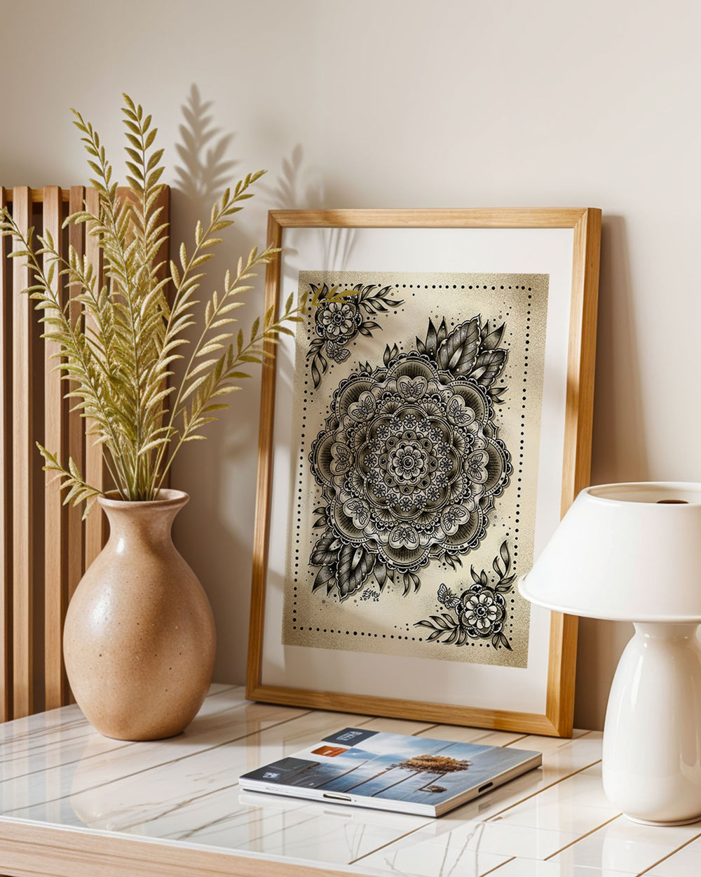 Moth Mandala Print