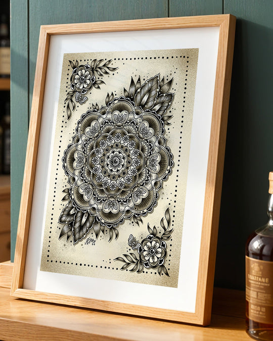 Moth Mandala Print - Ella Mobbs