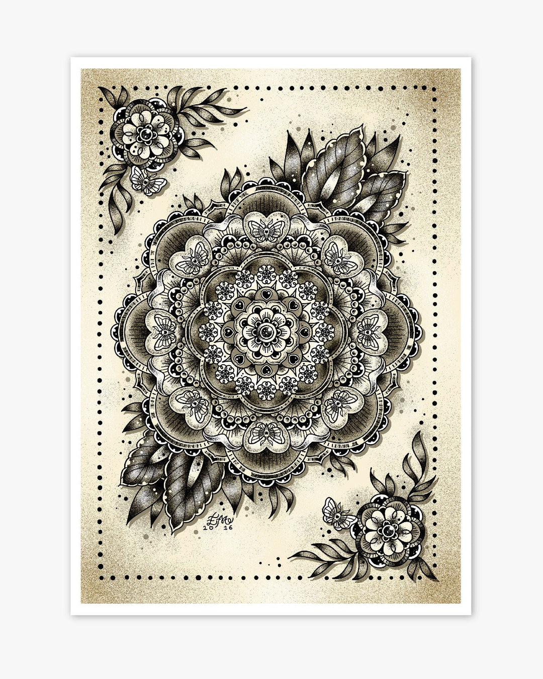 Moth Mandala Print - Ella Mobbs