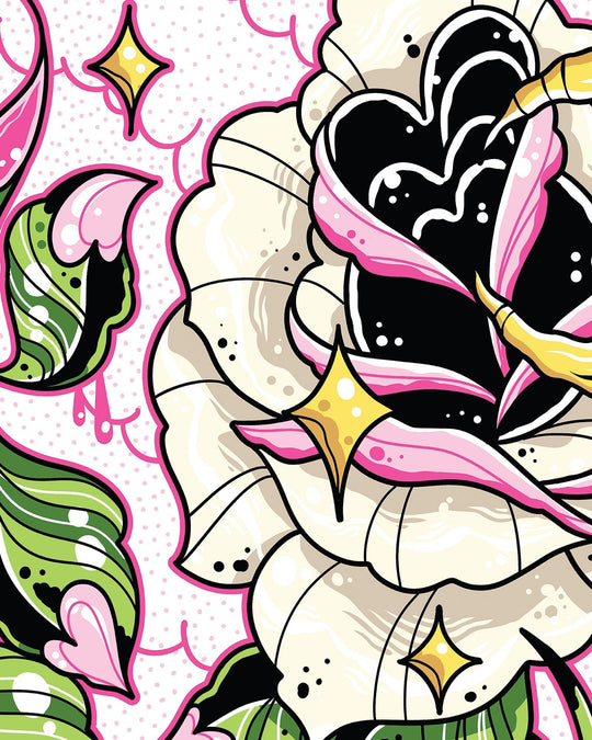 Night and Day Roses Pink Print - Ella Mobbs