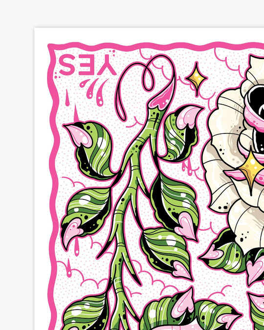 Night and Day Roses Pink Print - Ella Mobbs