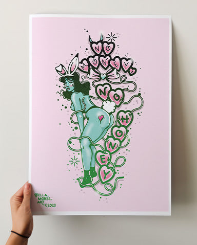No Money No Honey Pin Up Print