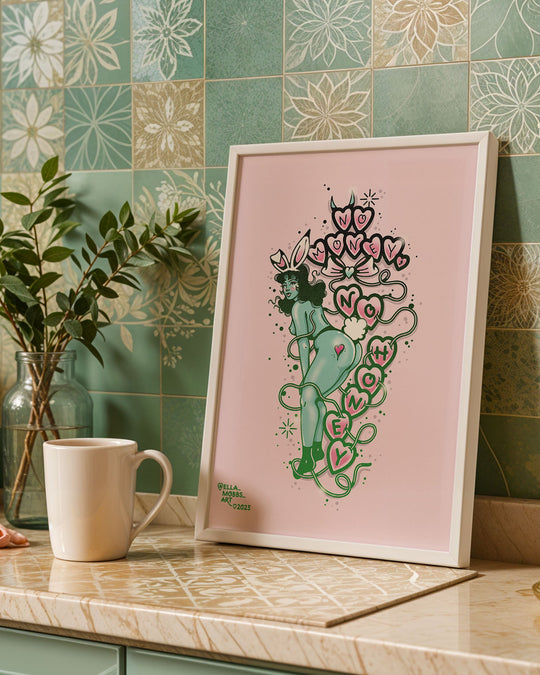 No Money No Honey Pin Up Print - Ella Mobbs
