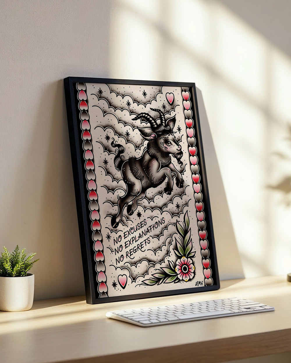 No Regrets Goat Print