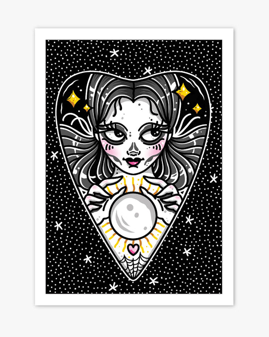 Ouija Planchette Girl Print - Ella Mobbs