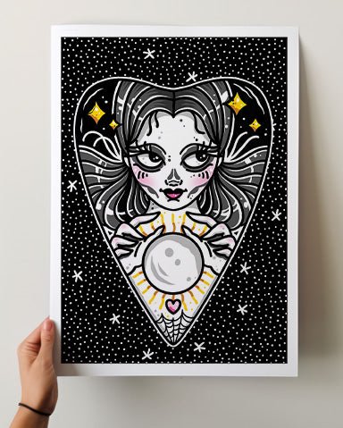 Ouija Planchette Girl Print - Ella Mobbs