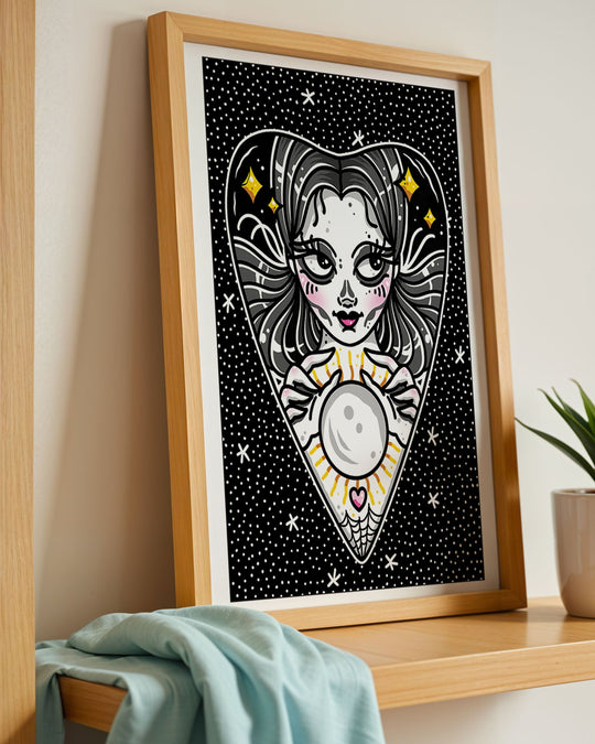 Ouija Planchette Girl Print - Ella Mobbs