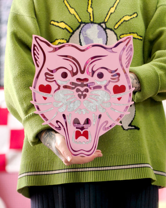 Panther Head Wall Hanging (Pink Matte)