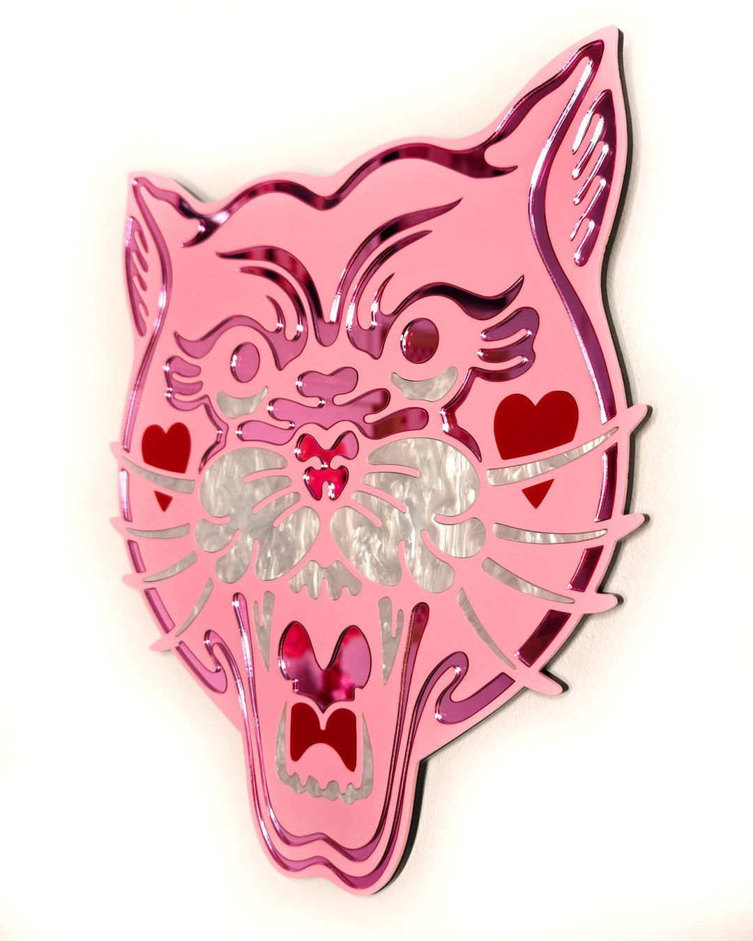 Panther Head Wall Hanging (Pink Matte)