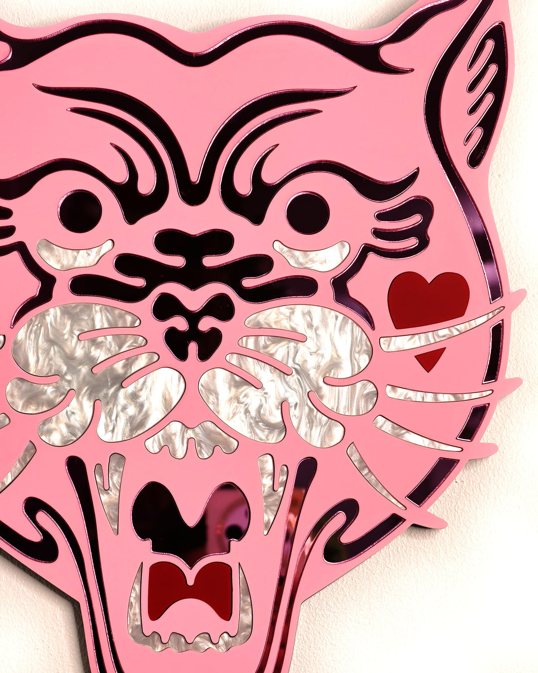 Panther Head Wall Hanging (Pink Matte)