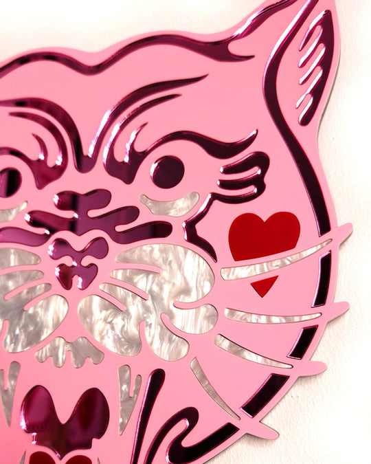 Panther Head Wall Hanging (Pink Matte)
