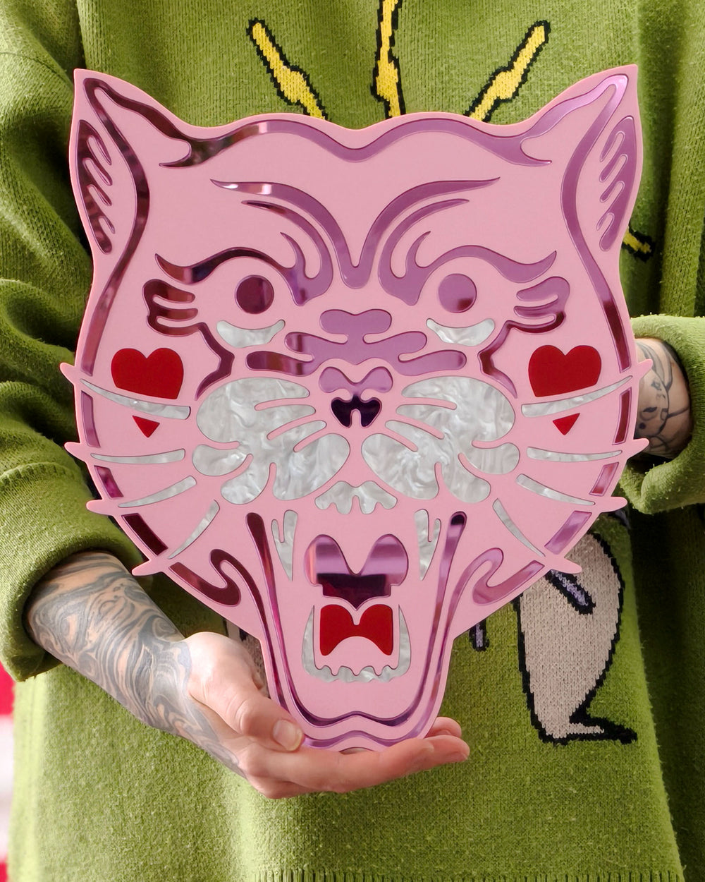 Panther Head Wall Hanging (Pink Matte)