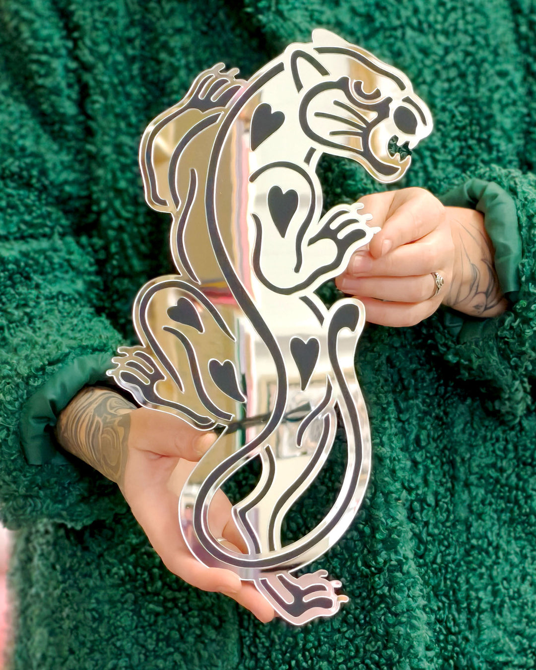 Small Panther Wall Hanging (Silver)