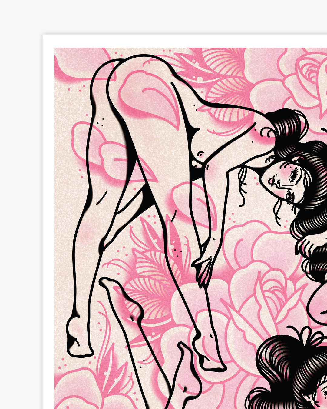Pin Ups and Flowers Print