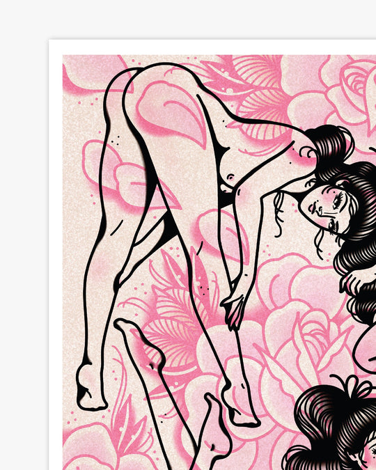 Pin Ups and Flowers Print - Ella Mobbs