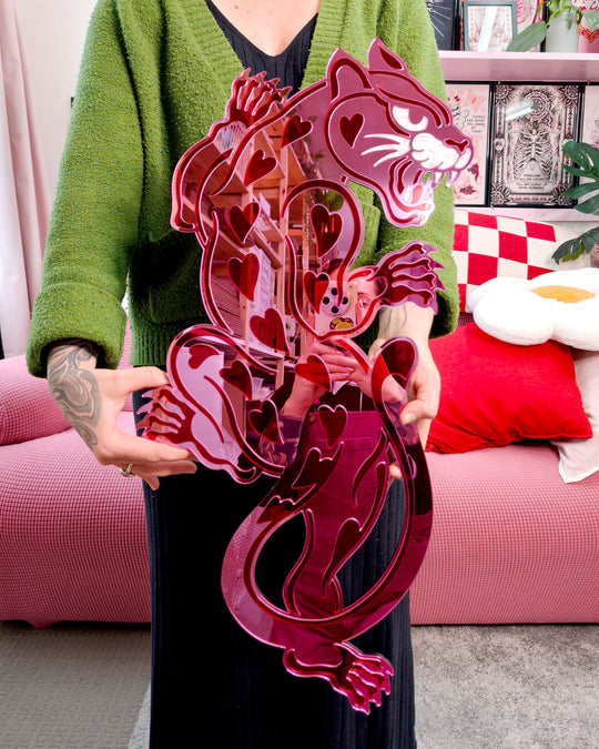 Panther Wall Hanging (Pink Mirror/Seconds)