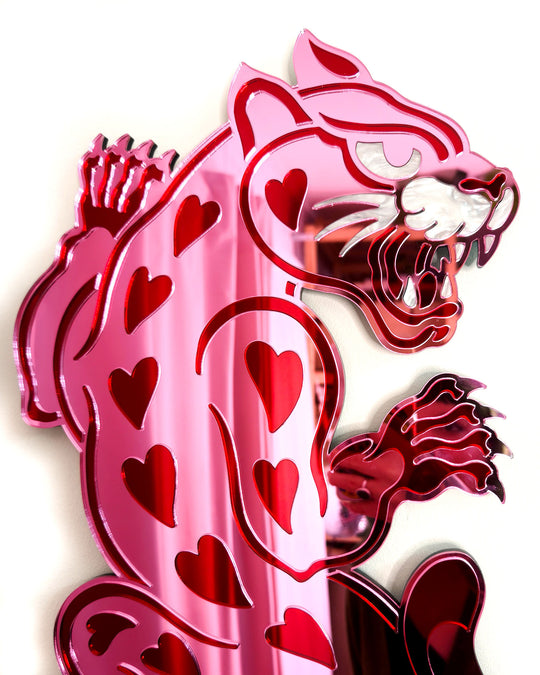 Panther Wall Hanging (Pink Mirror/Seconds)