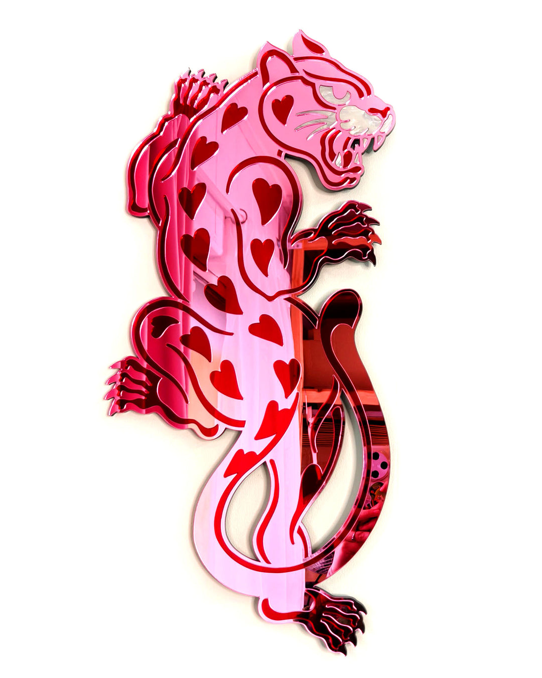 Panther Wall Hanging (Pink Mirror)
