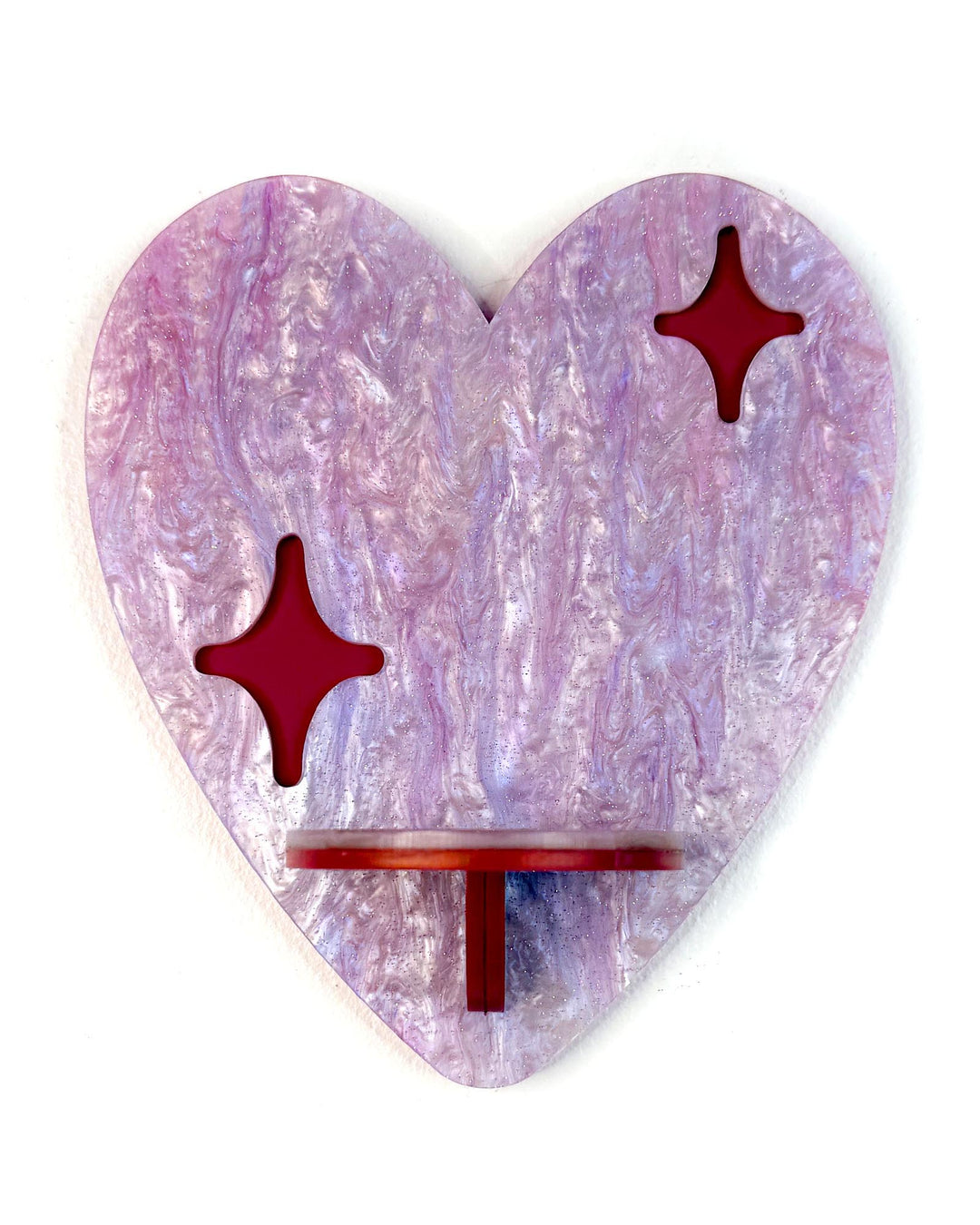 Heart Shelf (Pink Glitter Swirls)