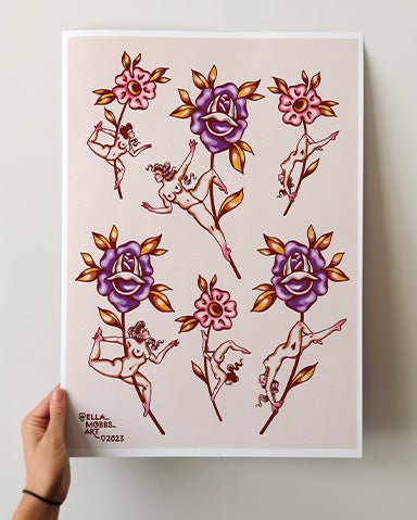 Pole Dancers Print - Ella Mobbs