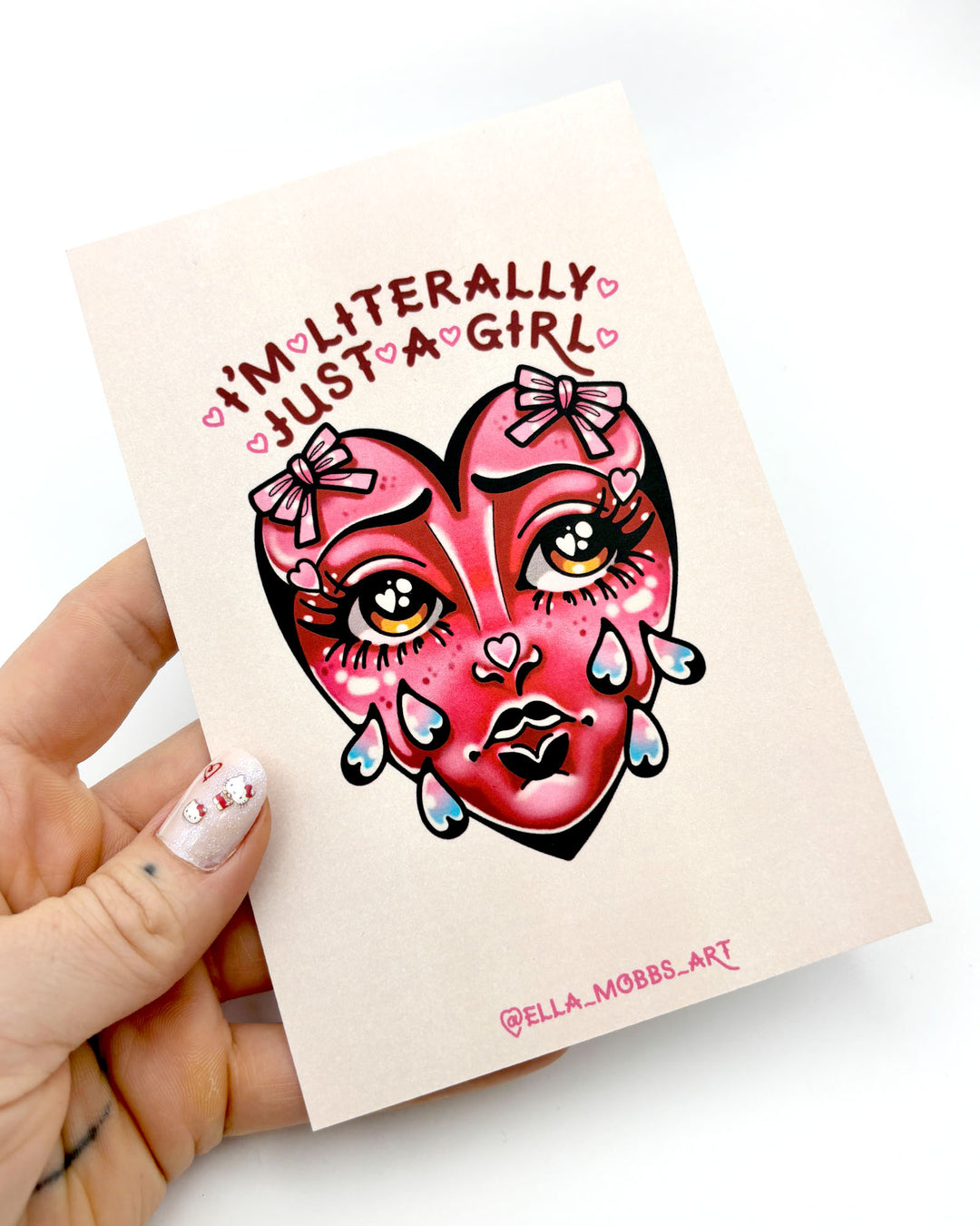 Literally Crying Heart Postcard