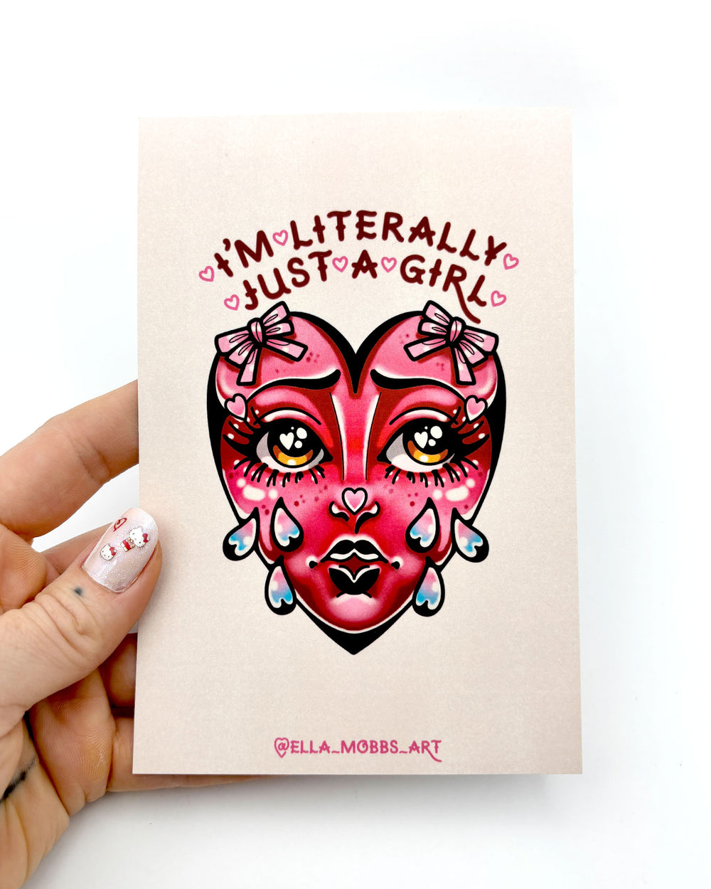 Literally Crying Heart Postcard