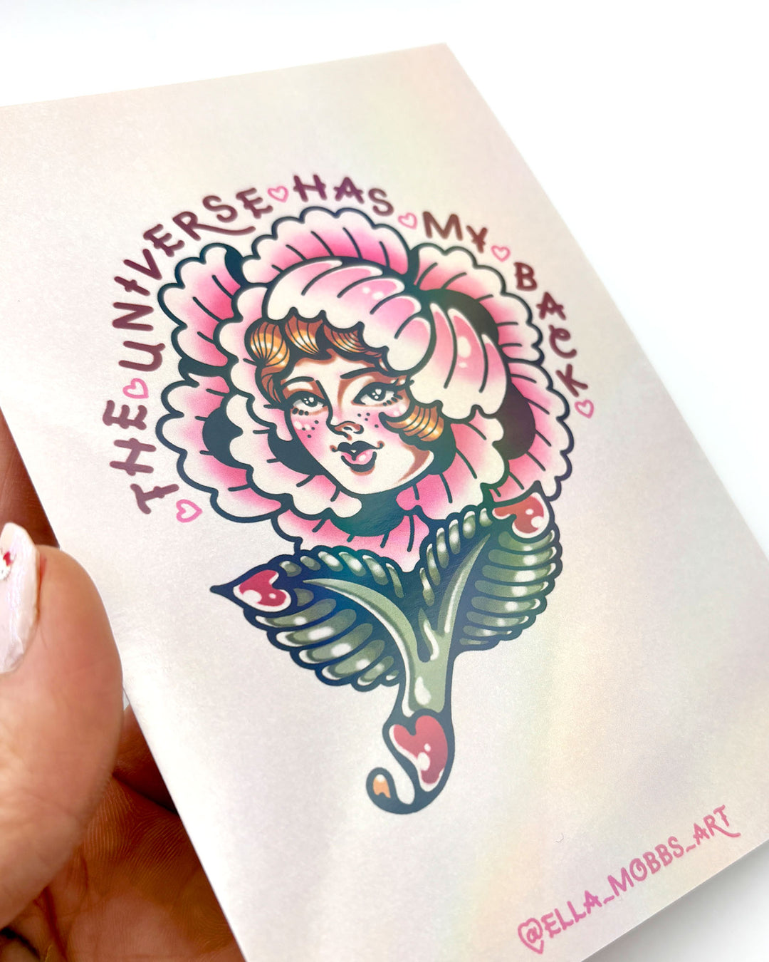 The Universe Flower Holographic Postcard