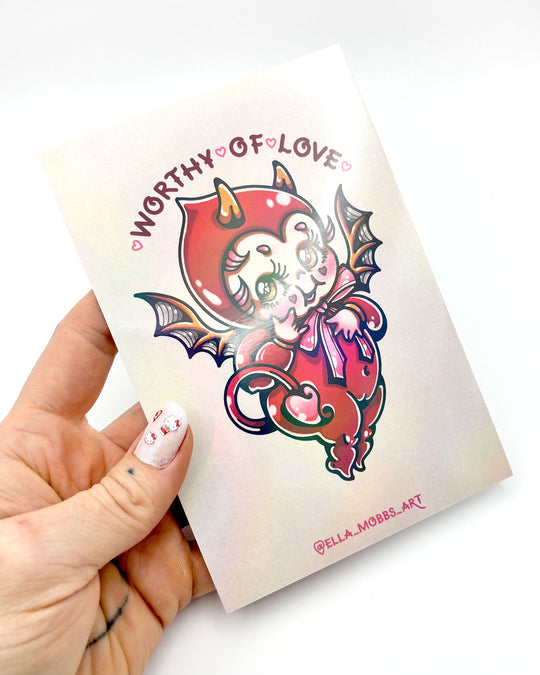 Worthy of Love Holographic Postcard