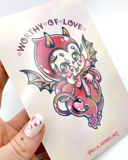 Worthy of Love Holographic Postcard