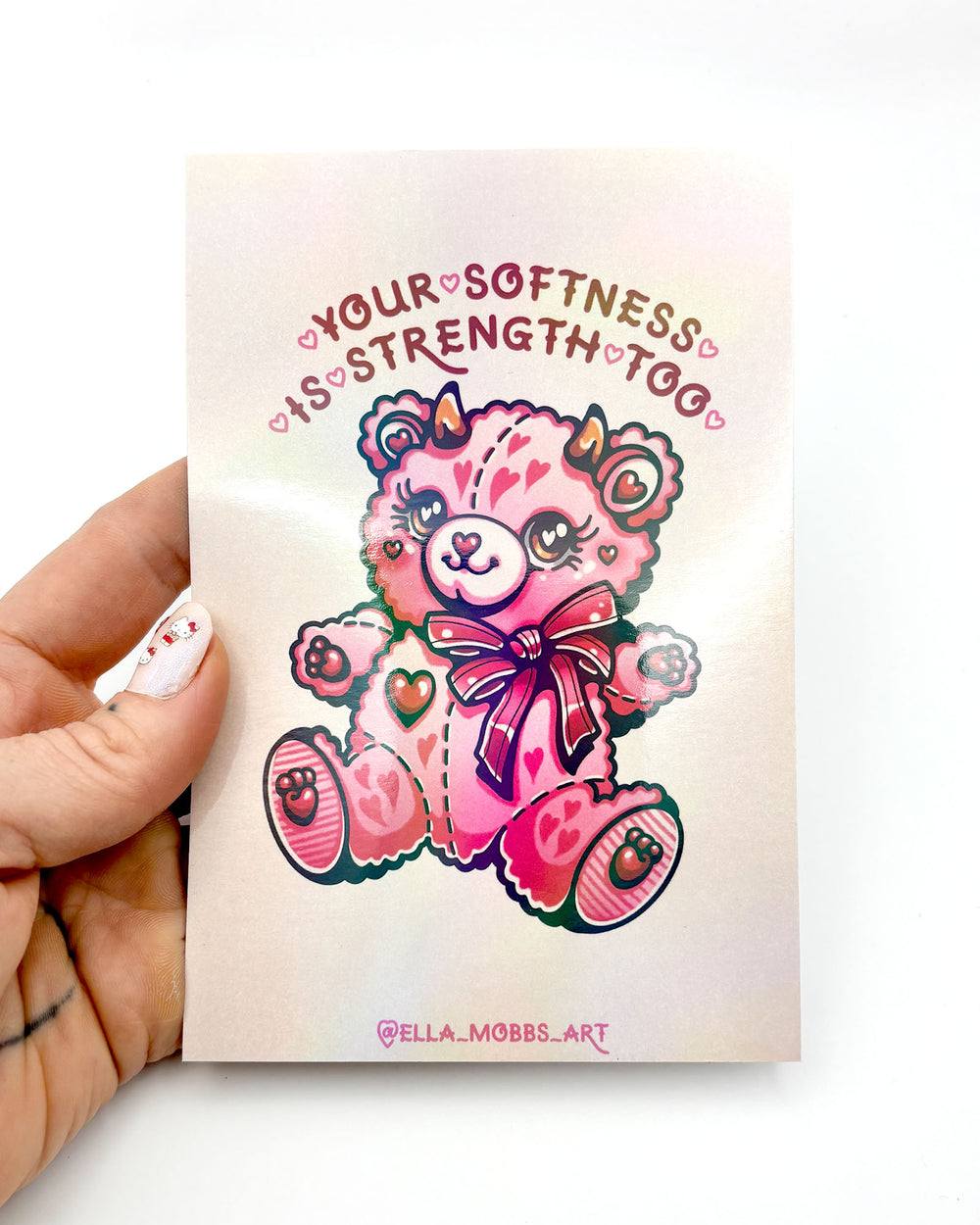 Your Softness Bear Holographic Postcard