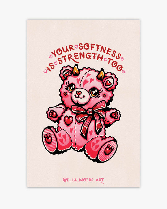 Your Softness Bear Holographic Postcard