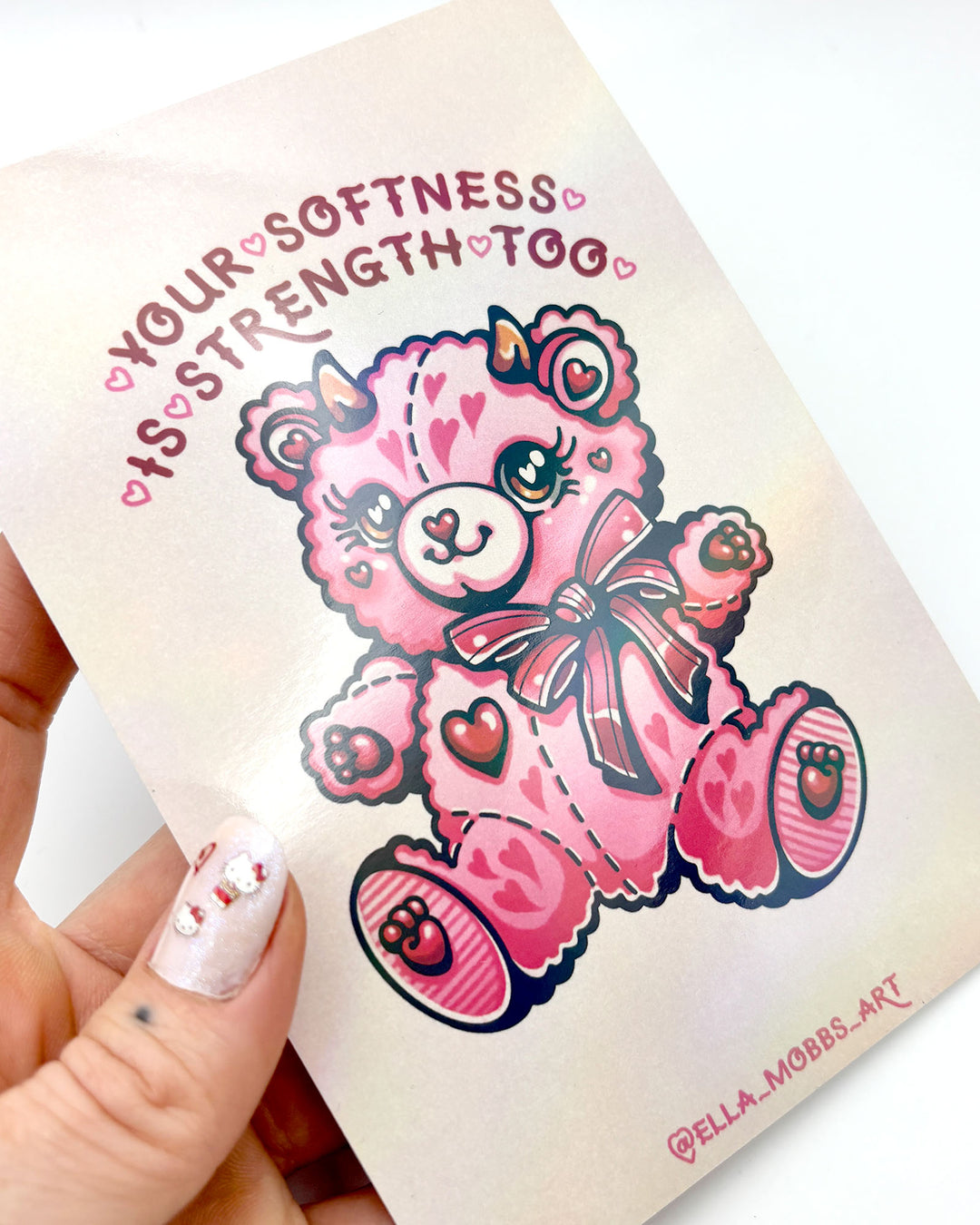 Your Softness Bear Holographic Postcard
