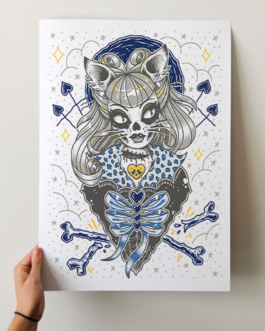 Psycho Kitten Print