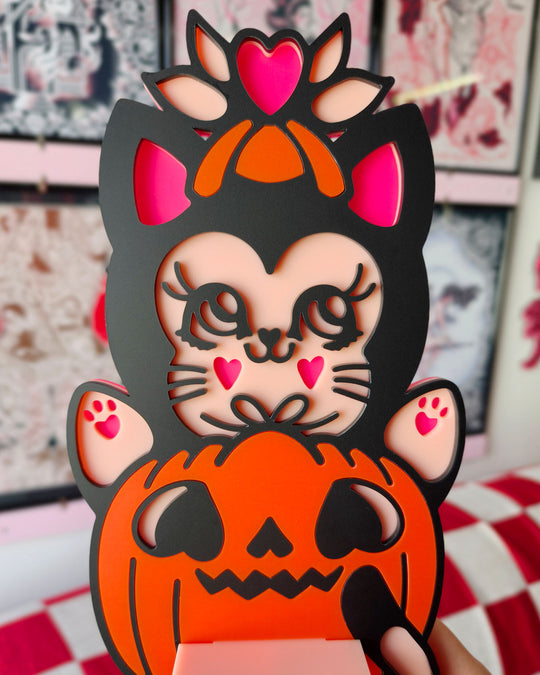 Pumpkin Kitty Shelf