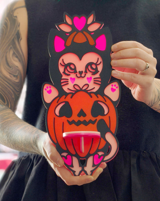 Pumpkin Kitty Shelf