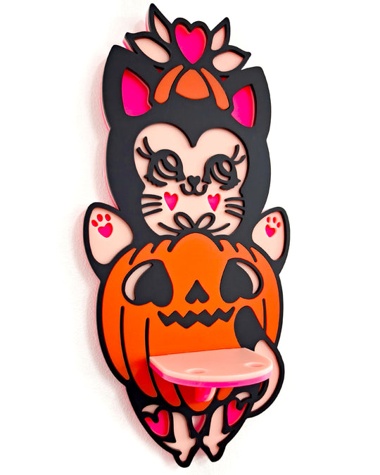 Pumpkin Kitty Shelf
