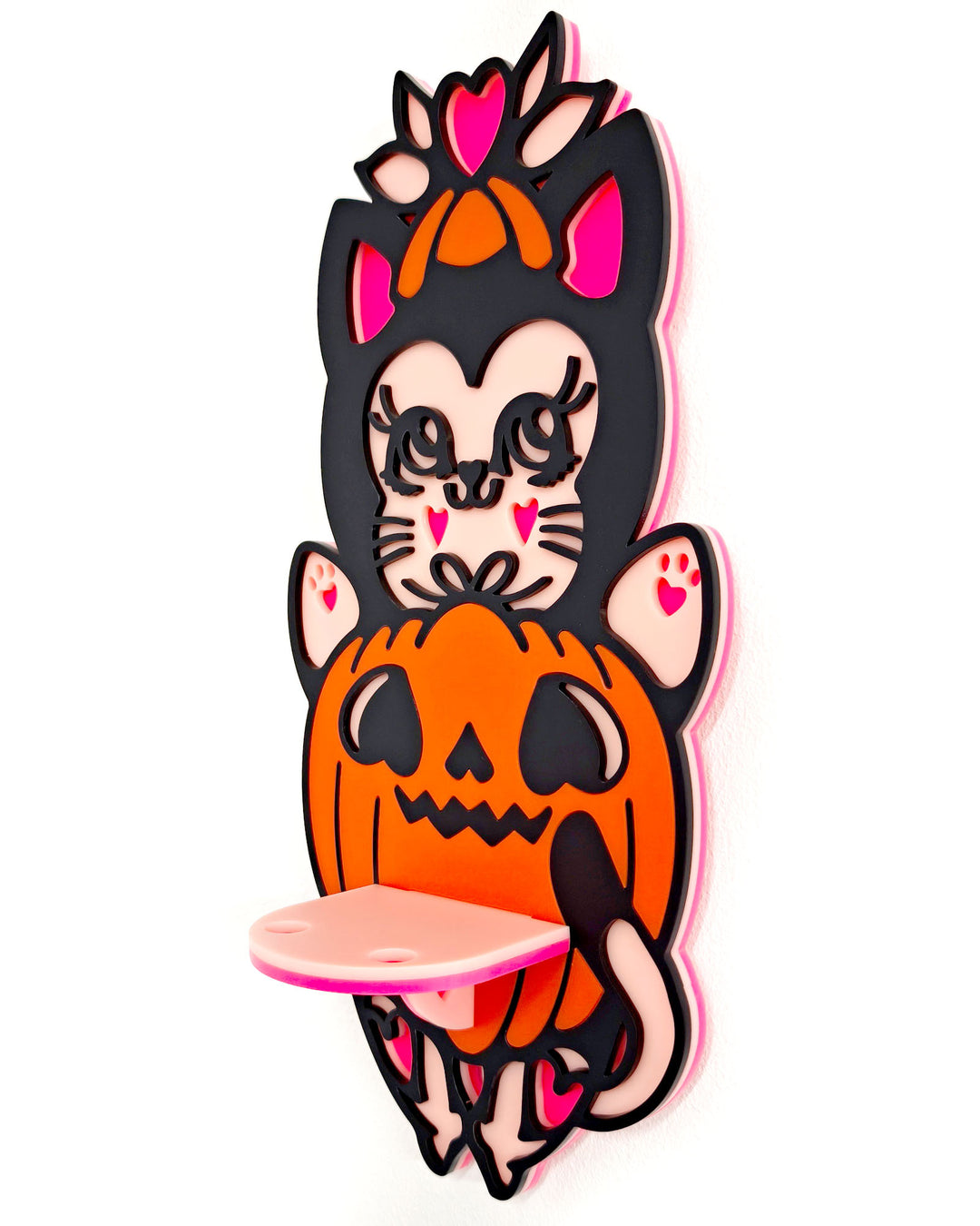 Pumpkin Kitty Shelf